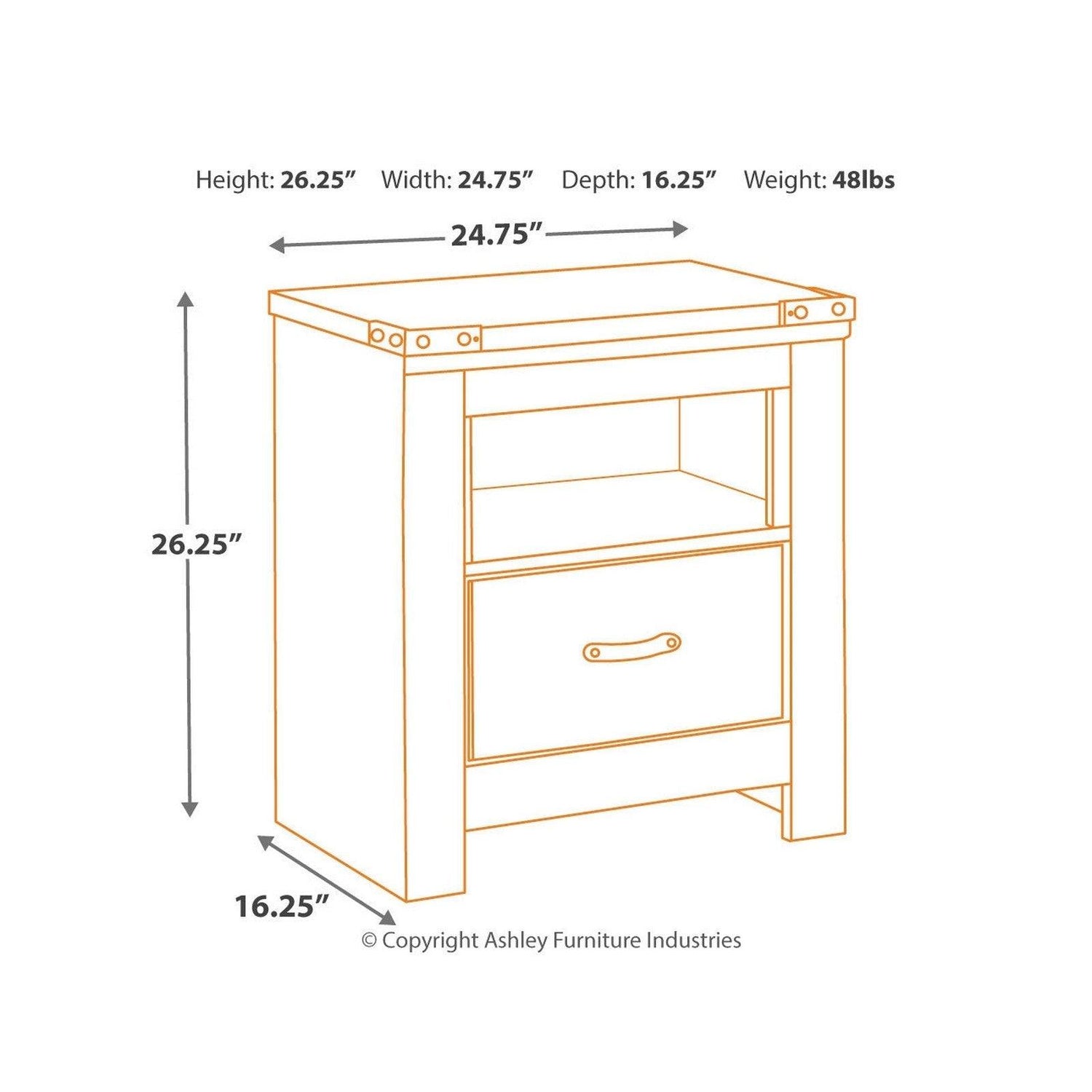 Trinell Nightstand Ash-B446-91