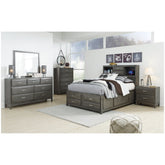 Caitbrook Full Storage Bed with Mirrored Dresser Ash-B476B5