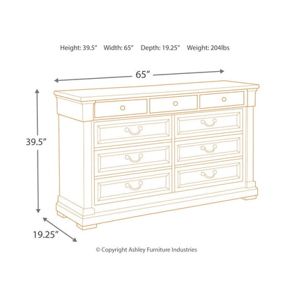 Bolanburg Dresser and Mirror Ash-B647B12