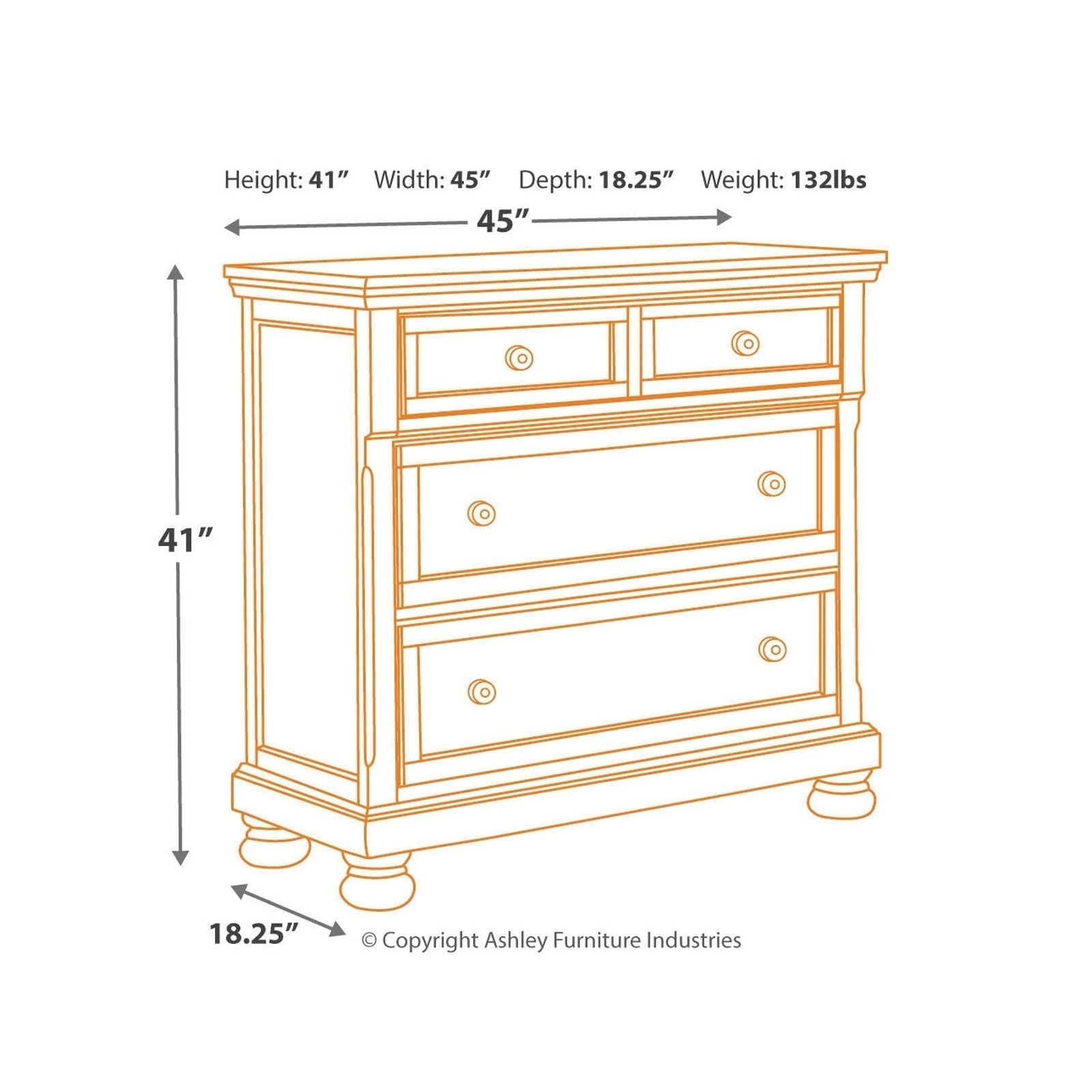 Porter Media Chest Ash-B697-39
