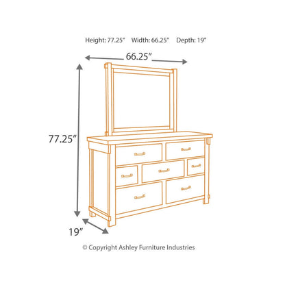 Lakeleigh Queen Panel Bed with Mirrored Dresser Ash-B718B3