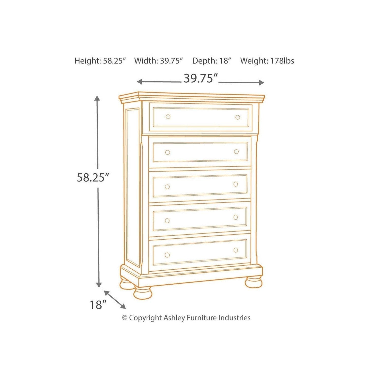 Flynnter Chest of Drawers Ash-B719-46