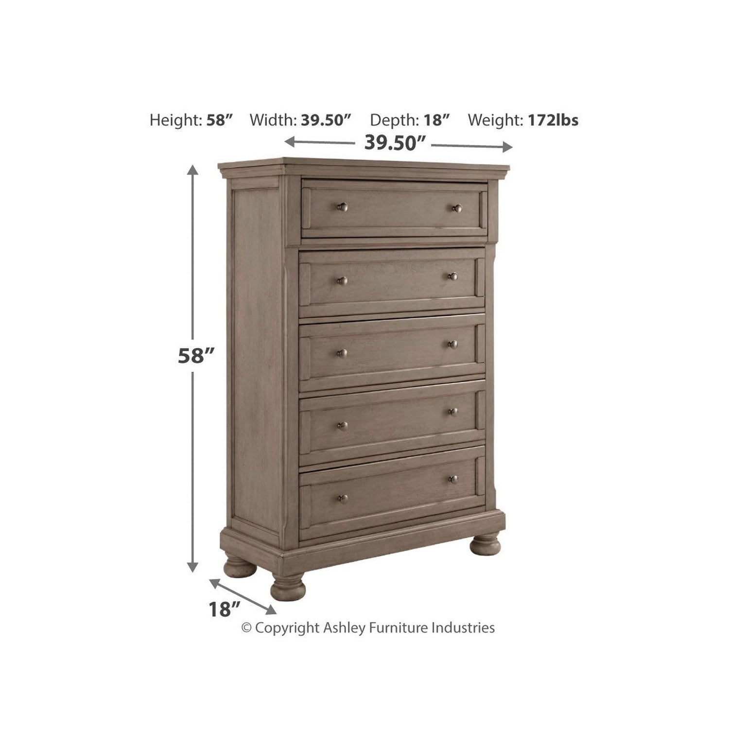 Lettner Chest of Drawers Ash-B733-46