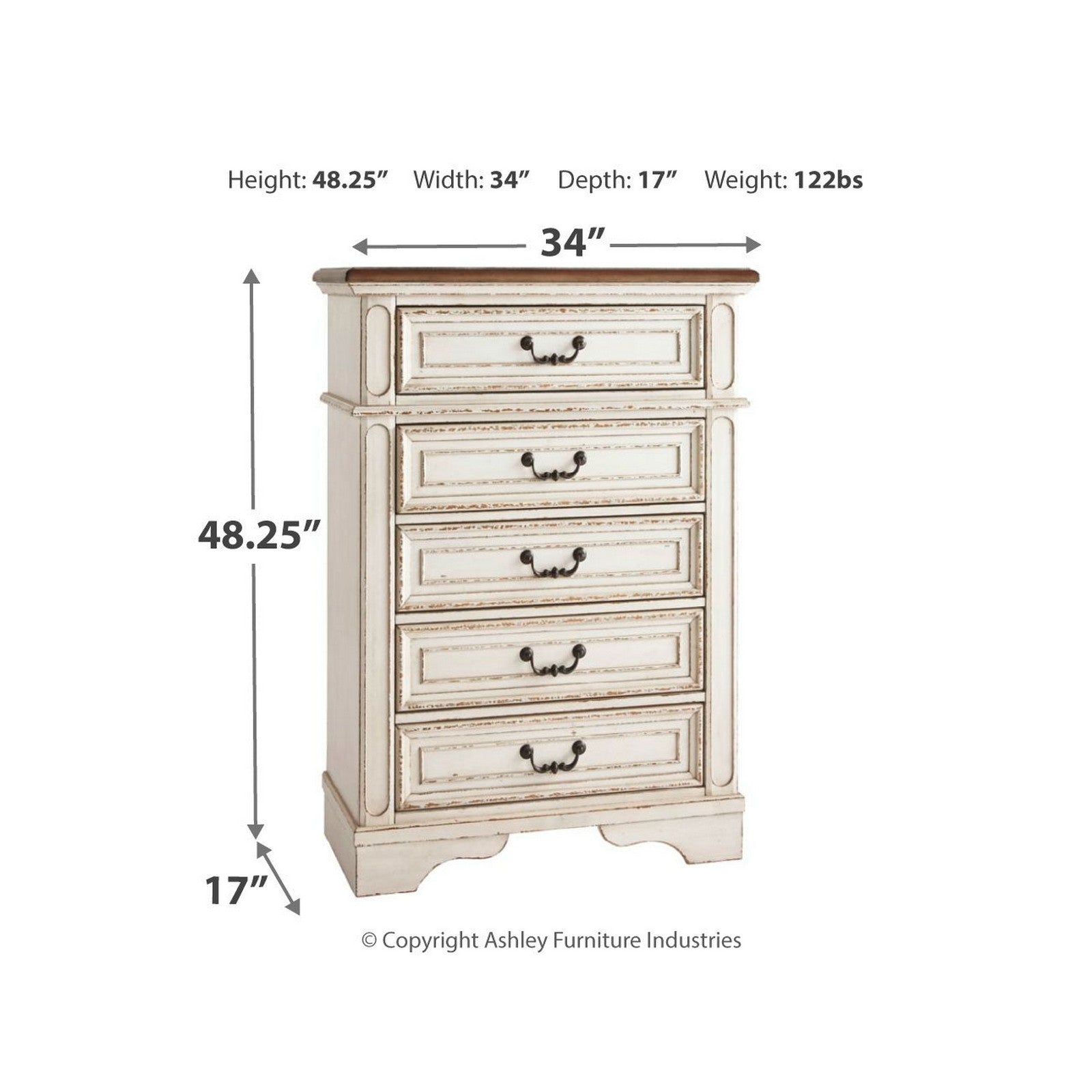 Realyn Chest of Drawers Ash-B743-45