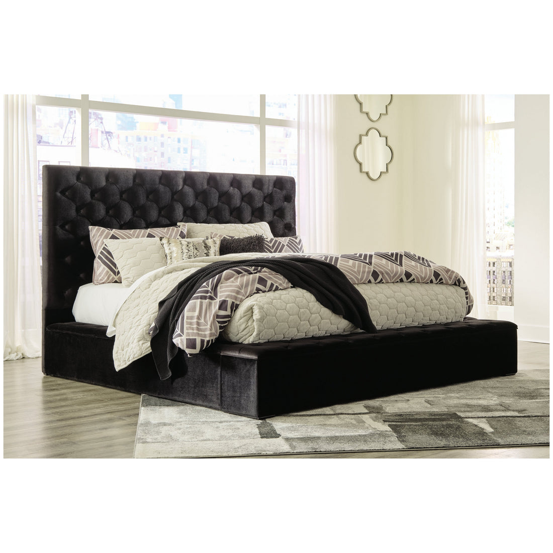 Lindenfield California King Upholstered Storage Bed Ash-B758B15