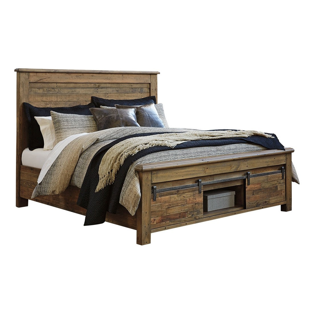 Sommerford Panel Bed with Storage Ash-B775B10