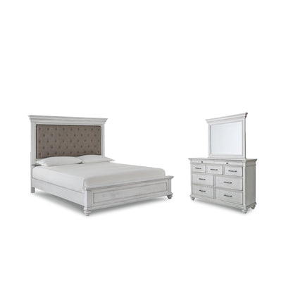Kanwyn Queen Bed with Mirrored Dresser Ash-B777B5