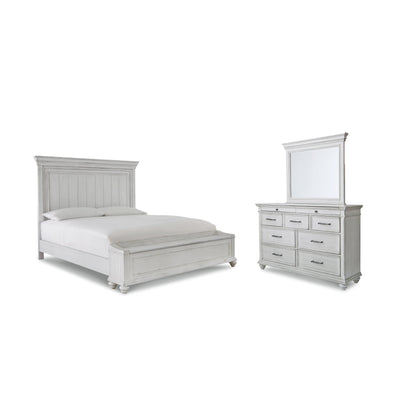 Kanwyn Queen Bed with Mirrored Dresser Ash-B777B7