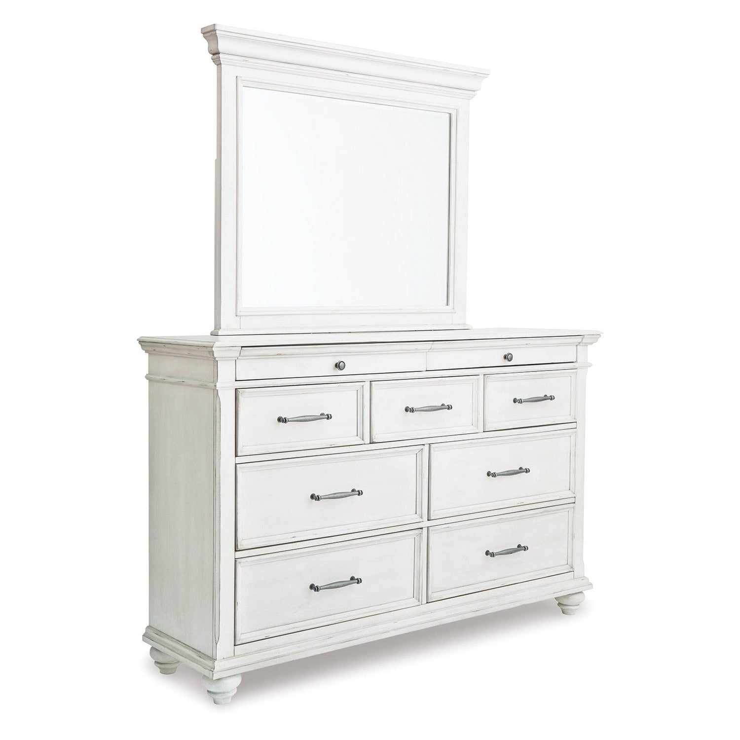 Kanwyn Queen Panel Bed with Dresser and Mirror Ash-B777B3