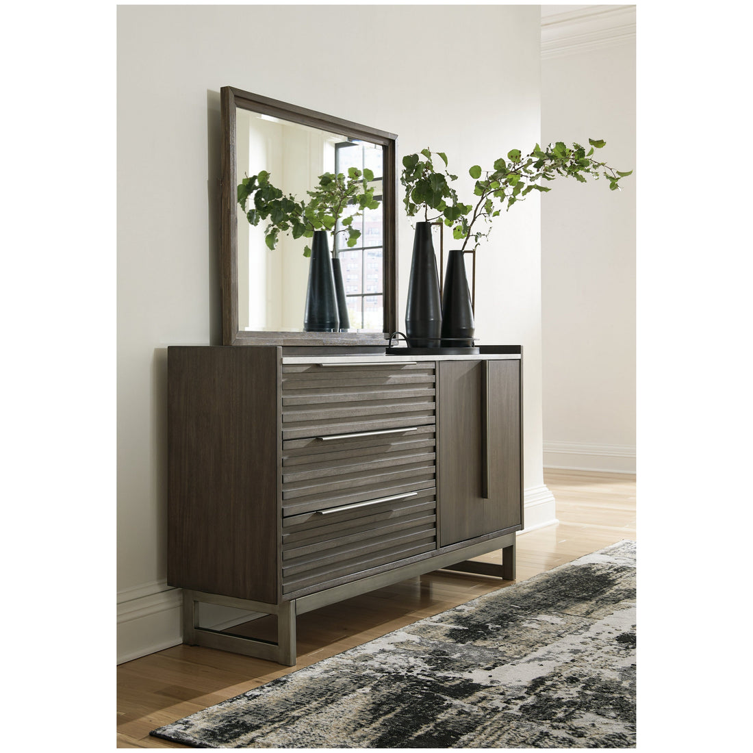 Arkenton Dresser and Mirror Ash-B786B1