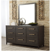 Burkhaus Dresser and Mirror Ash-B984B1