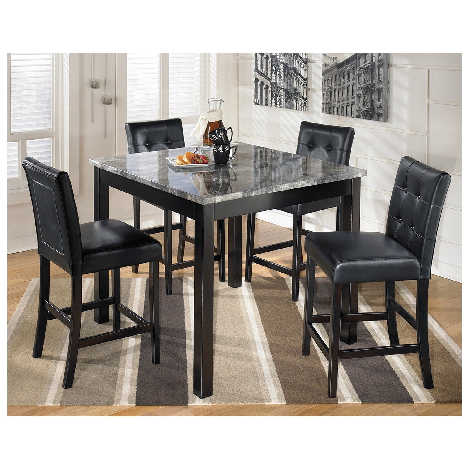 Maysville Counter Height Dining Table and Bar Stools (Set of 5) Ash-D154-223