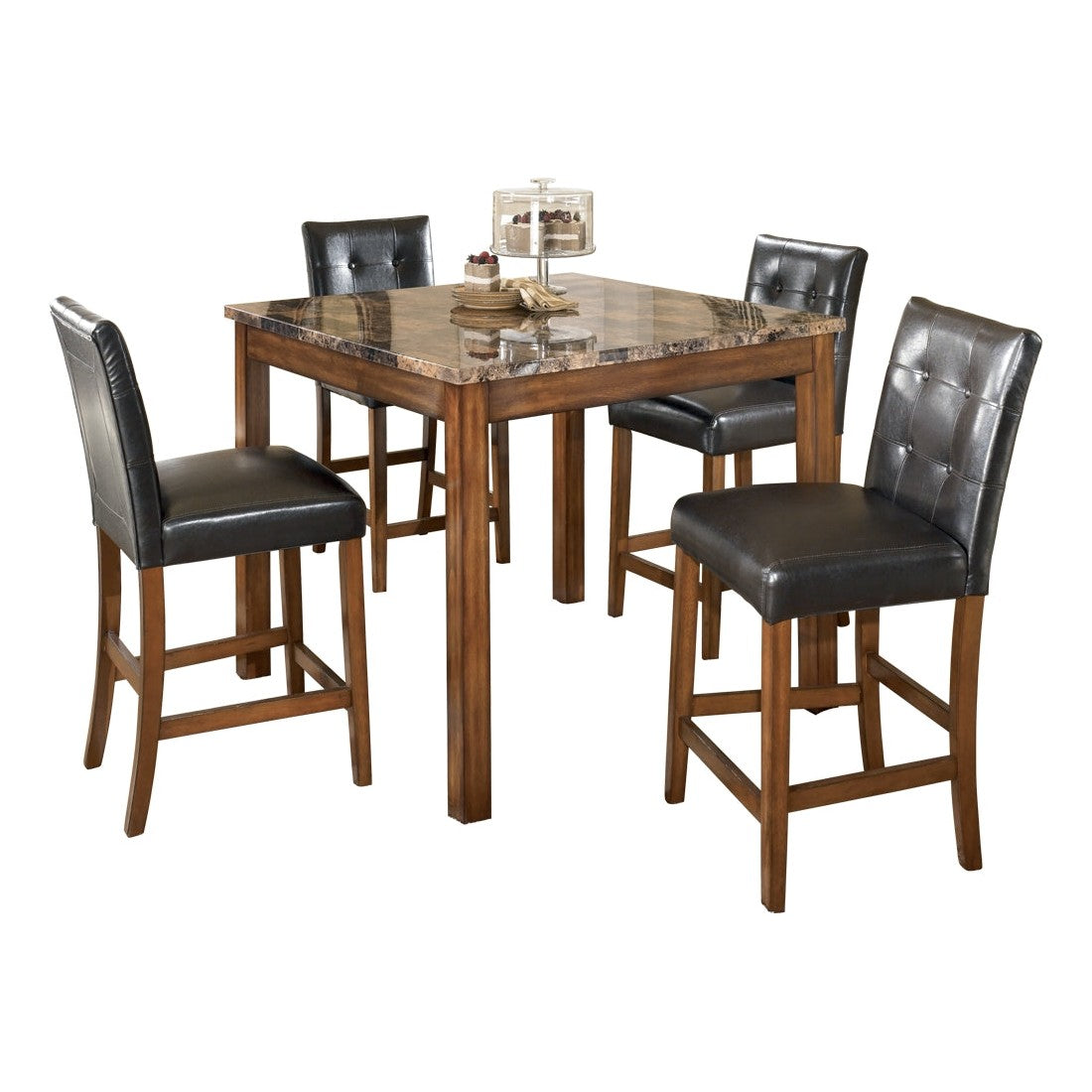 Theo Counter Height Dining Table and Bar Stools (Set of 5) Ash-D158-233