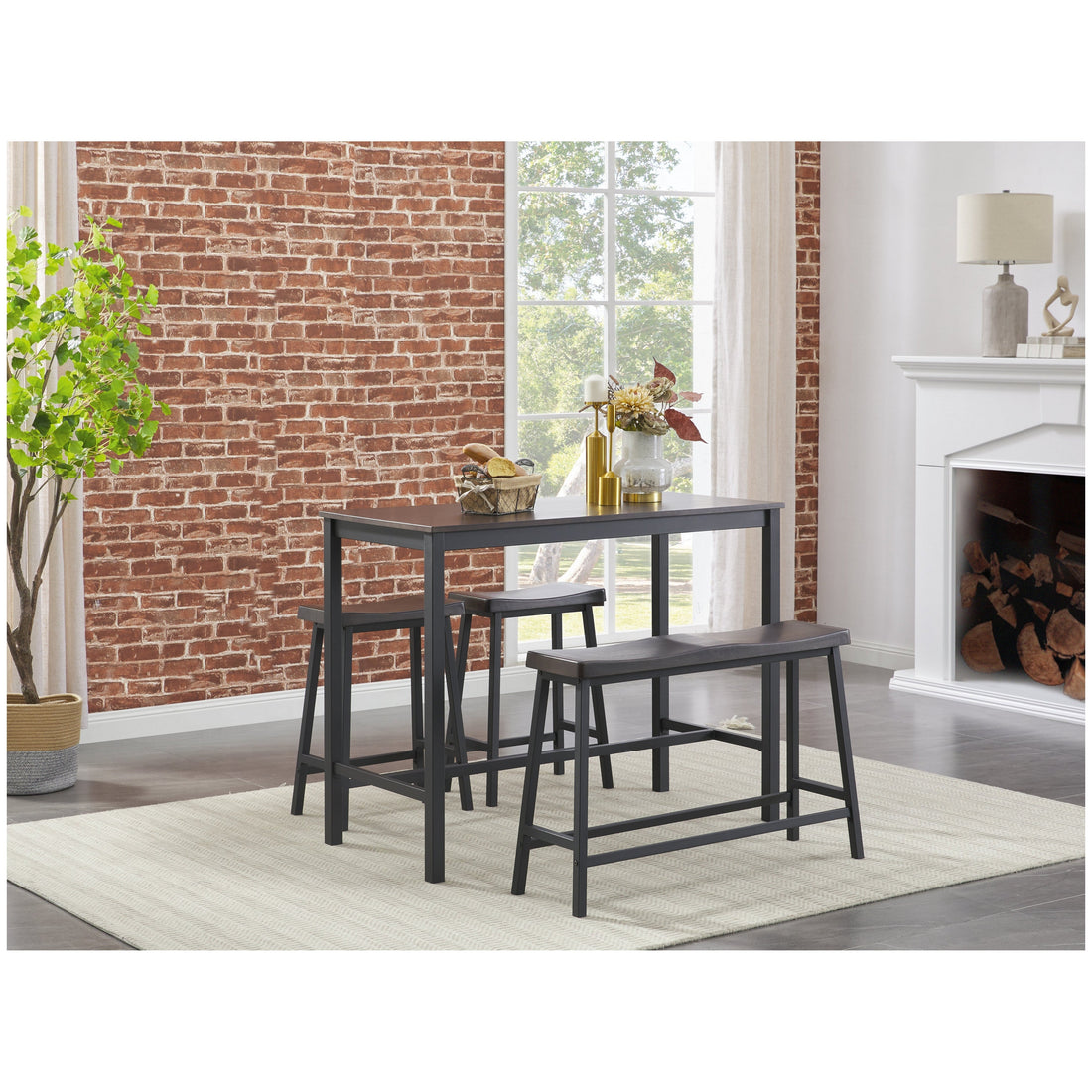 Playden Counter Height Dining Table and Bar Stools (Set of 4) Ash-D231-233