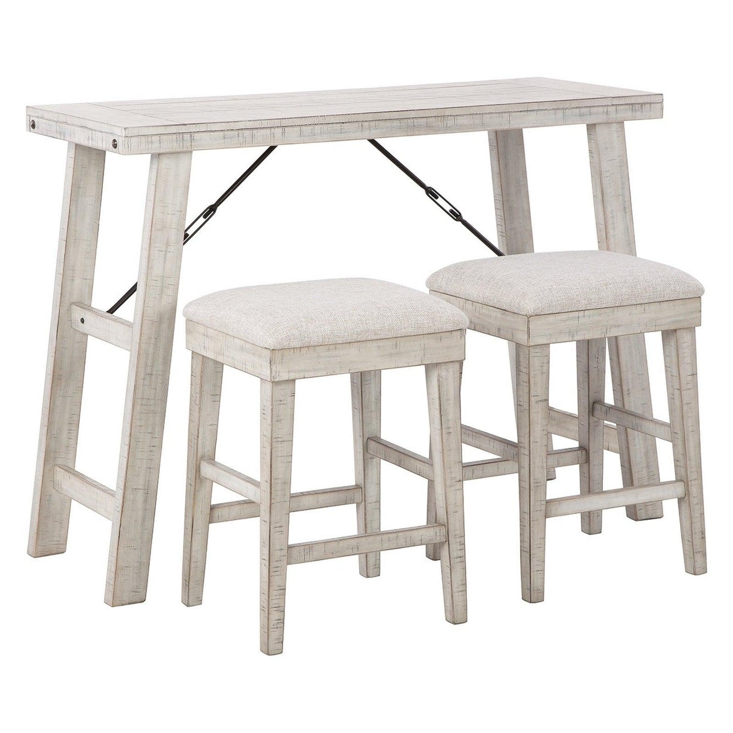 Carynhurst Counter Height Dining Table and Bar Stools (Set of 3) Ash-D256-113
