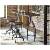 Odium Counter Height Dining Table and Bar Stools (Set of 3) Ash-D284-113