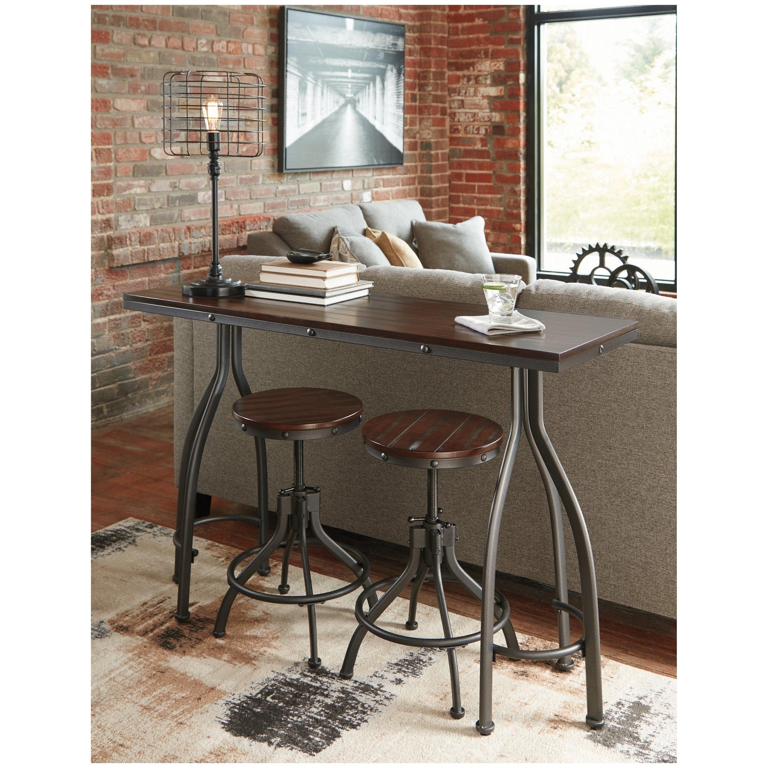 Odium Counter Height Dining Table and Bar Stools (Set of 3) Ash-D284-113