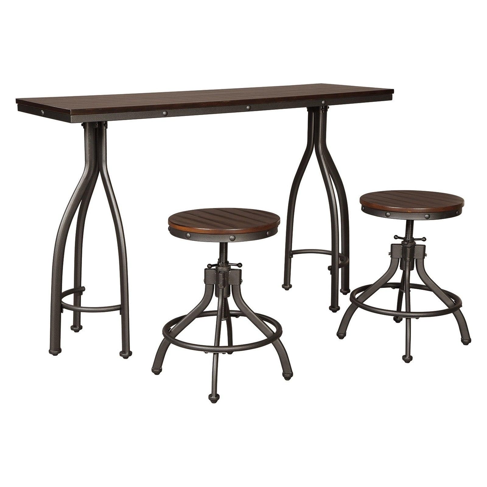 Signature Design by Ashley Odium Counter Height Dining Table And Bar Stools Set Of 3