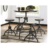 Odium Counter Height Dining Table and Bar Stools (Set of 5) Ash-D284-223