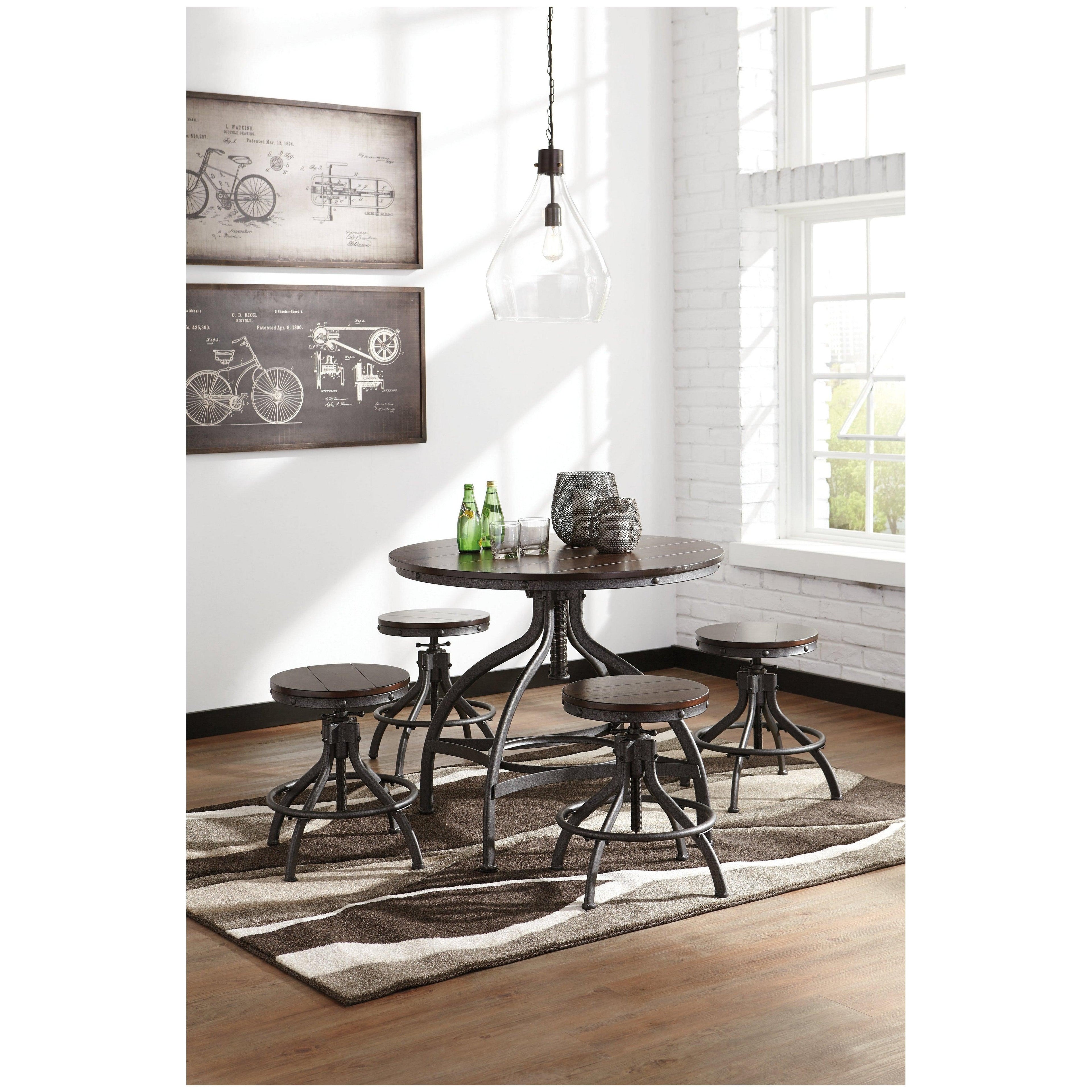 Odium Counter Height Dining Table and Bar Stools (Set of 5) Ash-D284-223