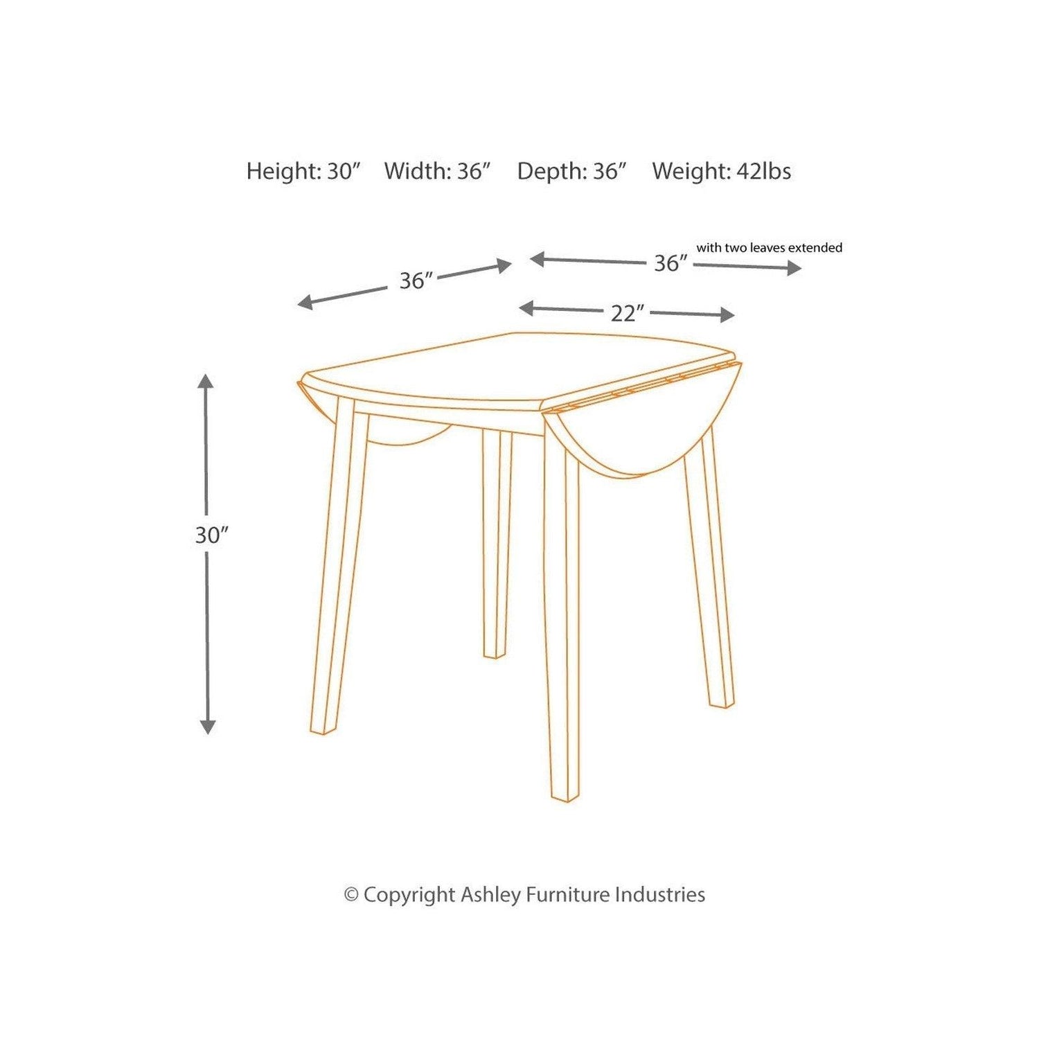 Hammis Dining Drop Leaf Table Ash-D310-15