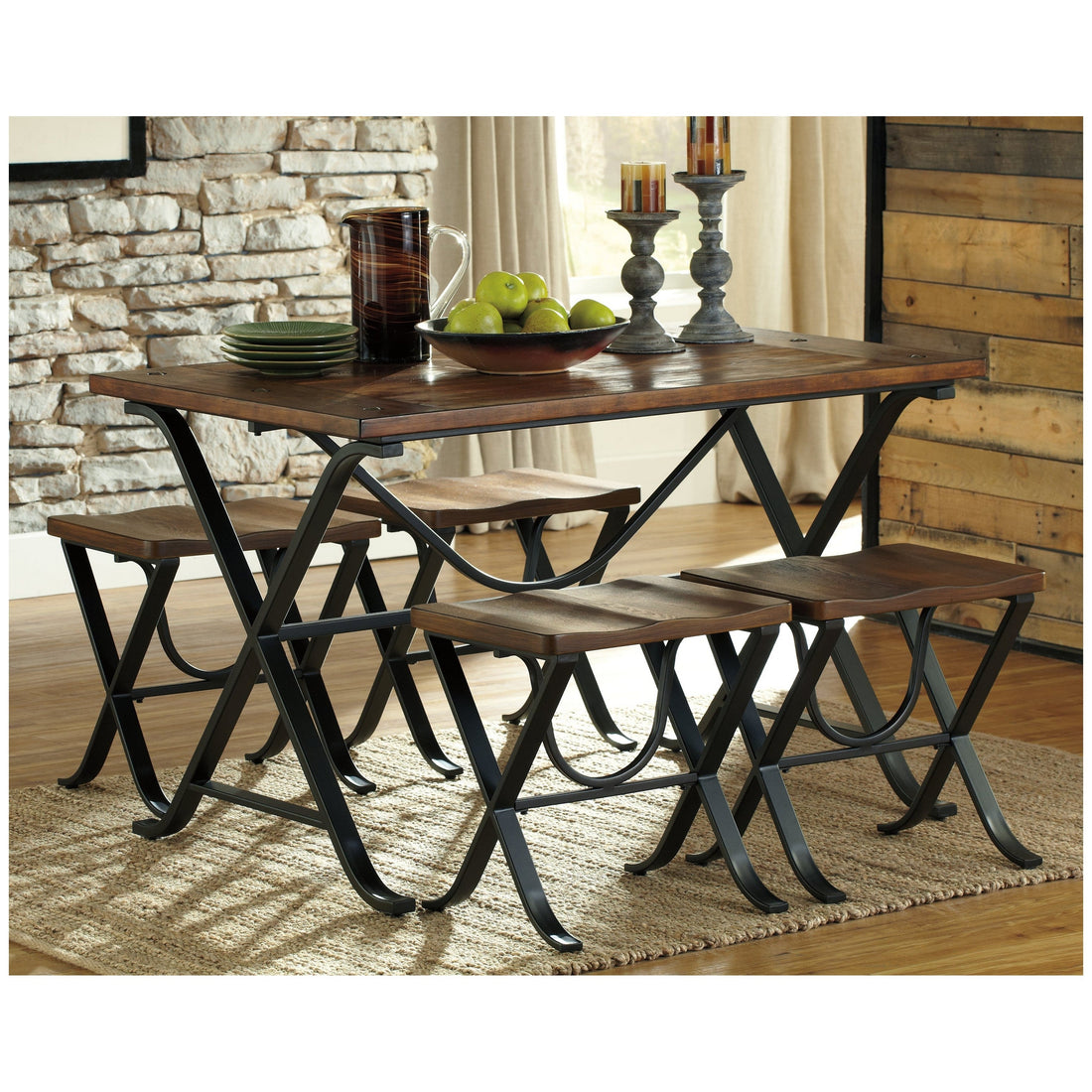 Freimore Dining Table and Stools (Set of 5) Ash-D311-225
