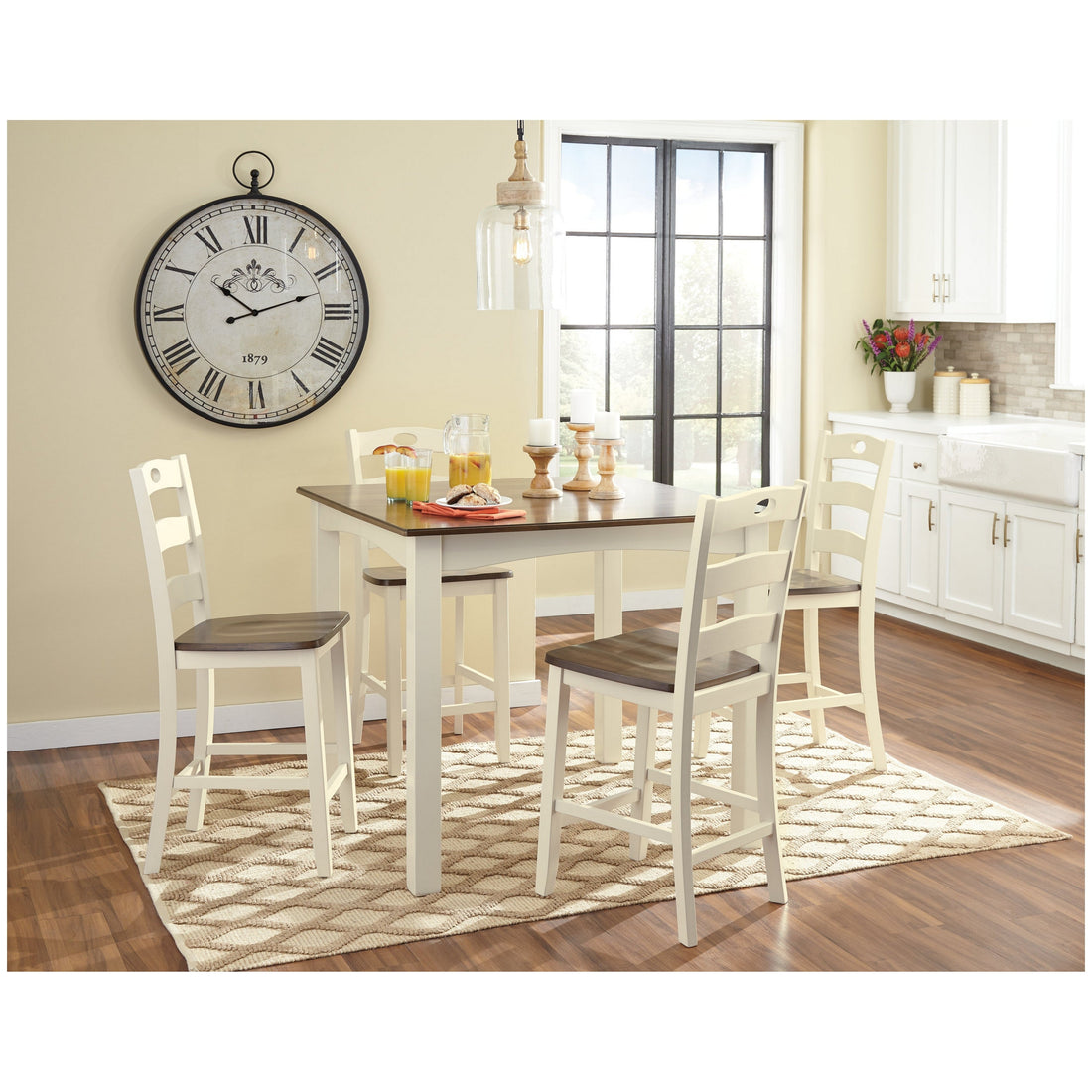 Woodanville Counter Height Dining Table and Bar Stools (Set of 5) Ash-D335-223
