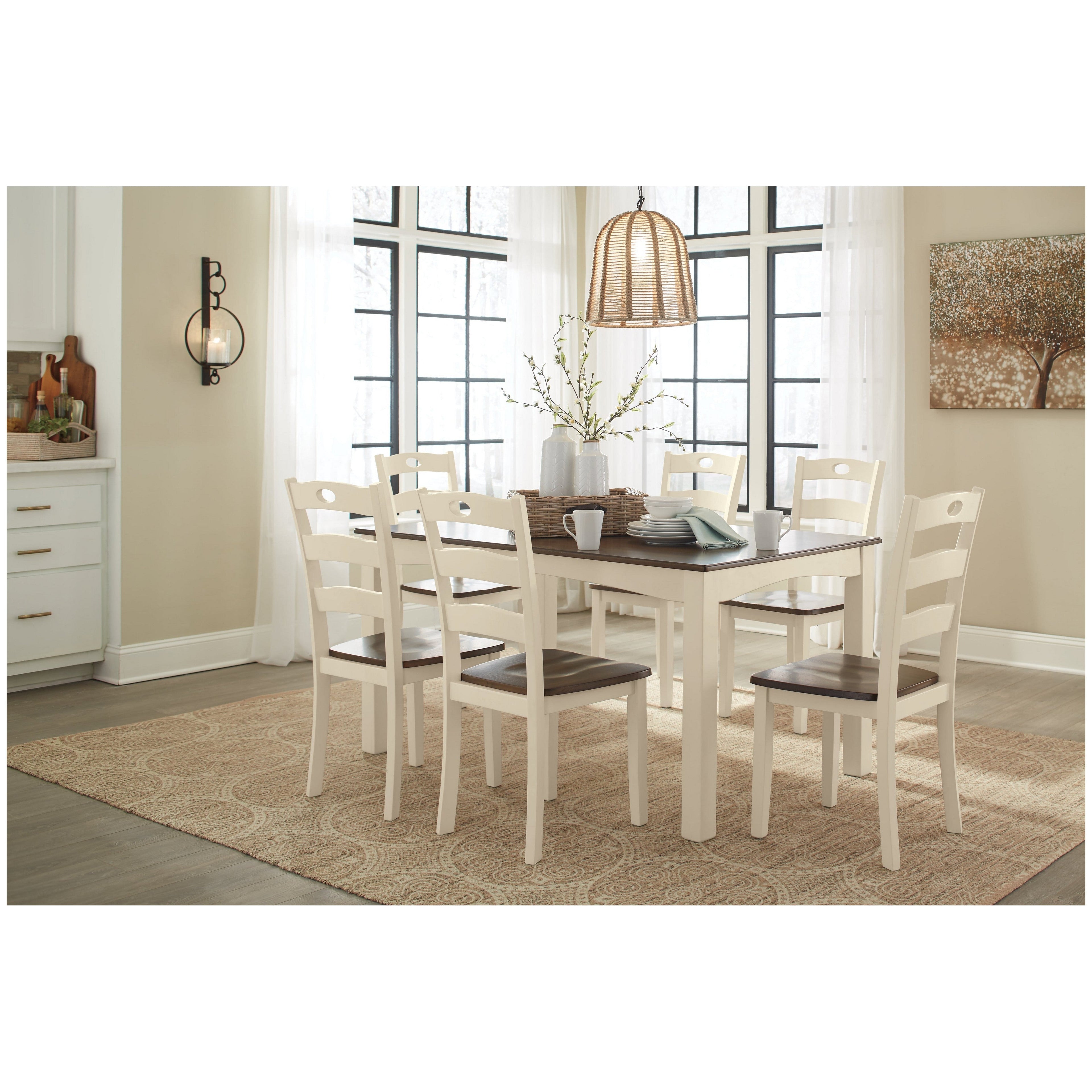 Woodanville Dining Table and Chairs (Set of 7) Ash-D335-425