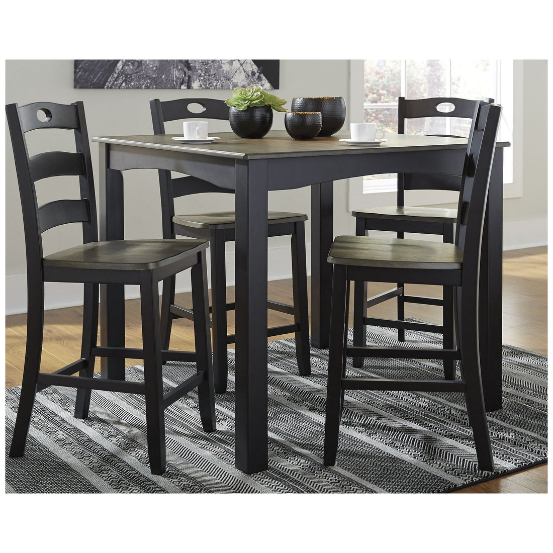 Froshburg Counter Height Dining Table and Bar Stools (Set of 5) Ash-D338-223
