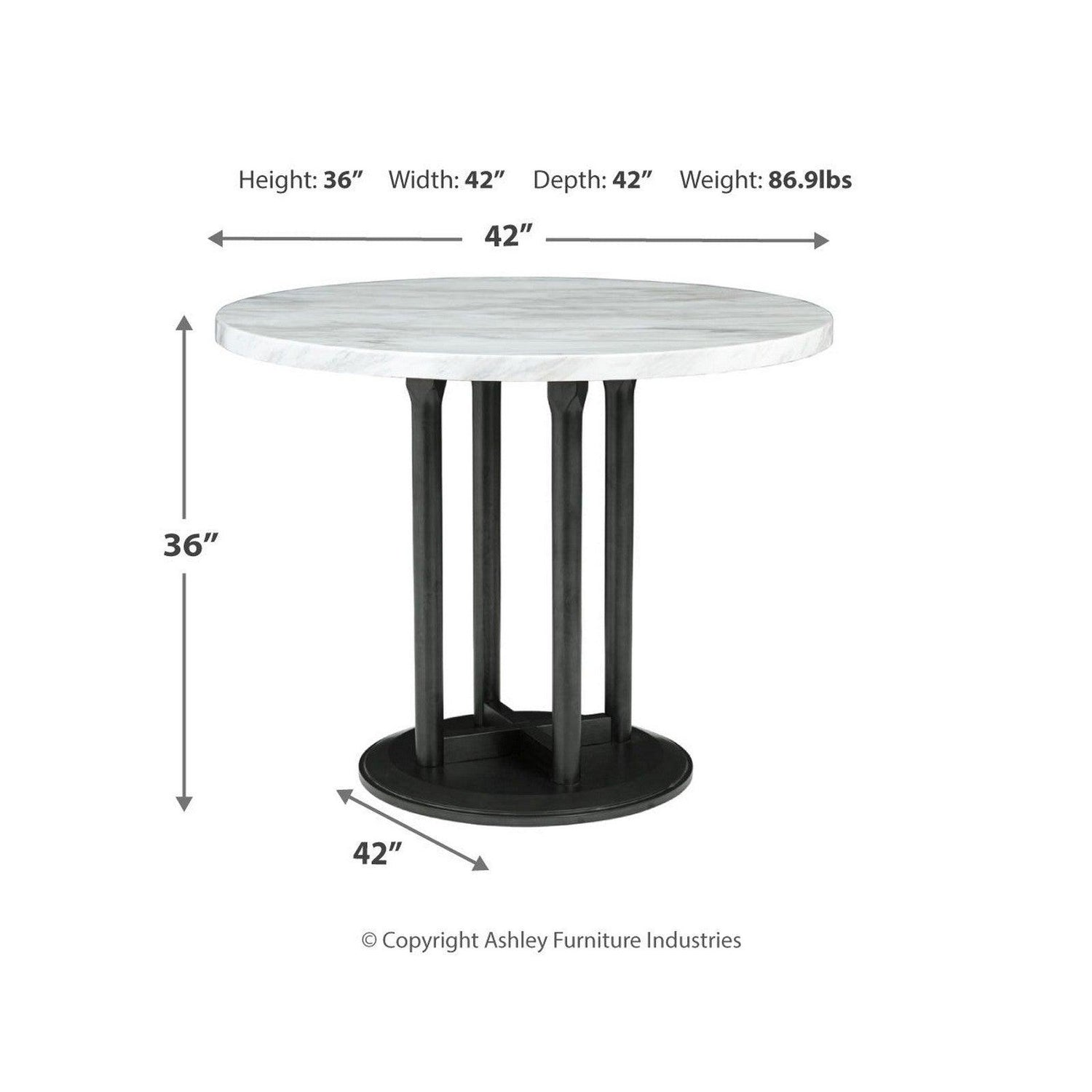 Centiar Counter Height Dining Table Ash-D372-23