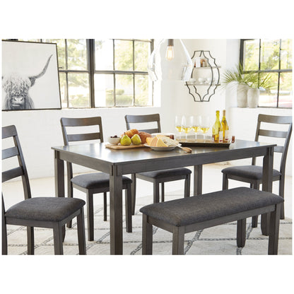 Bridson Dining Table and Chairs with Bench (Set of 6) Ash-D383-325