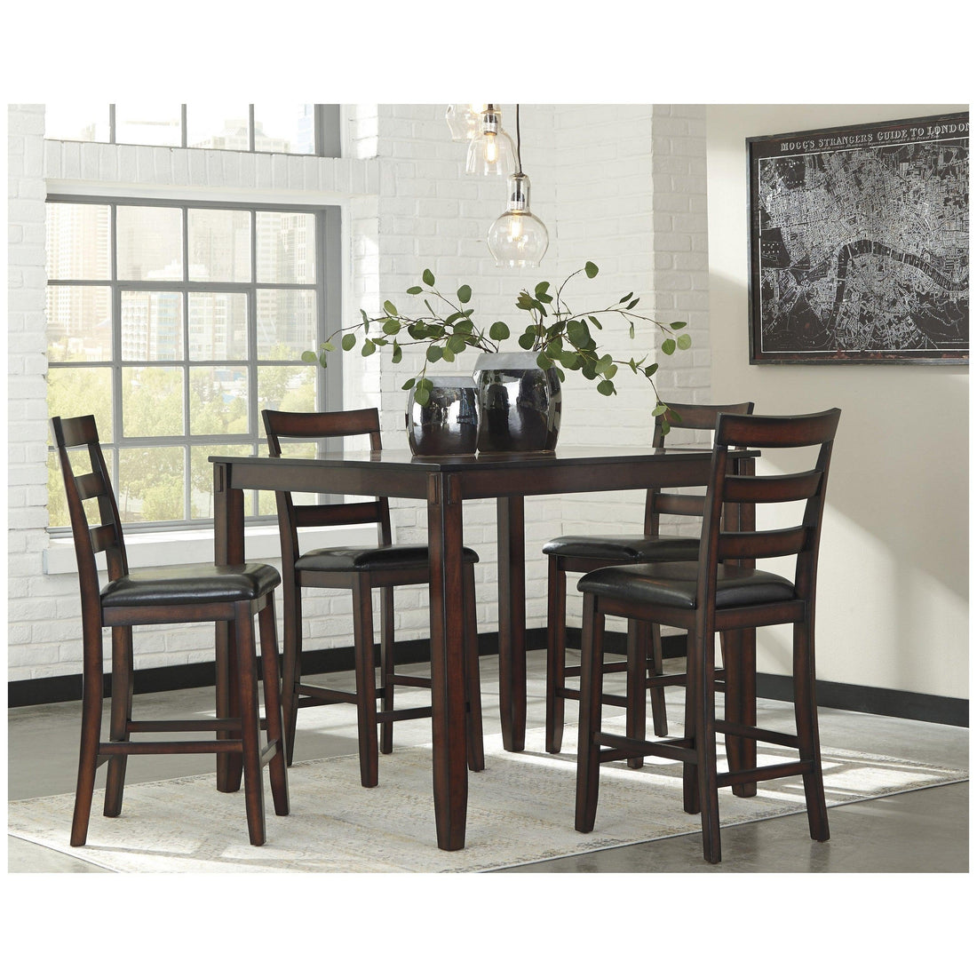Coviar Counter Height Dining Table and Bar Stools (Set of 5) Ash-D385-223