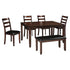 Coviar Dining Table and Chairs with Bench (Set of 6) Ash-D385-325