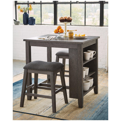 Caitbrook Counter Height Dining Table and Bar Stools (Set of 3) Ash-D388-113
