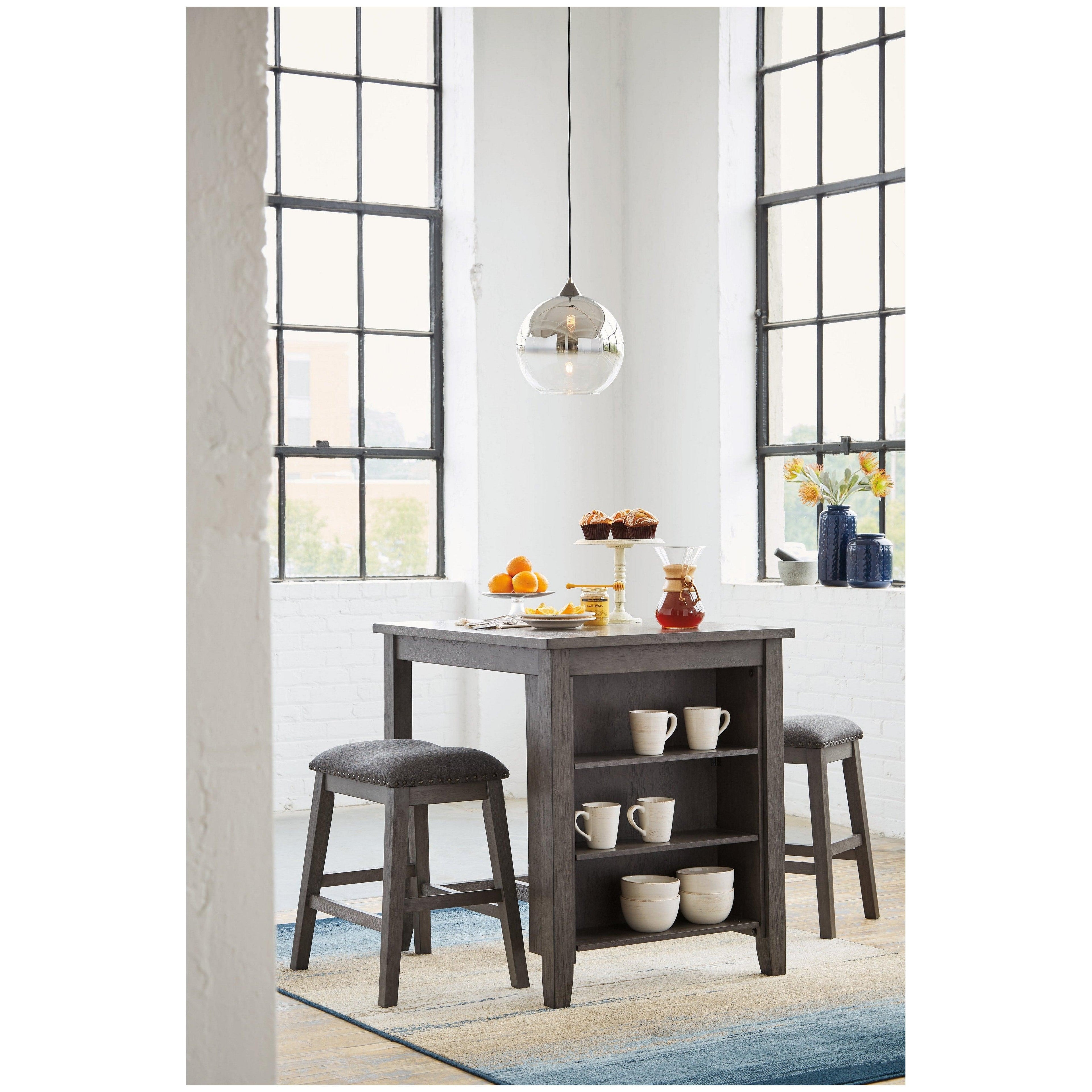 Caitbrook Counter Height Dining Table and Bar Stools (Set of 3) Ash-D388-113