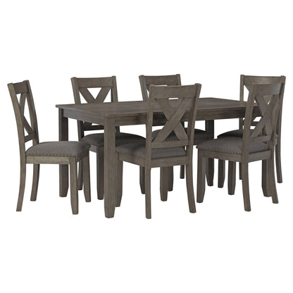 Caitbrook Dining Table and Chairs (Set of 7) Ash-D388-425