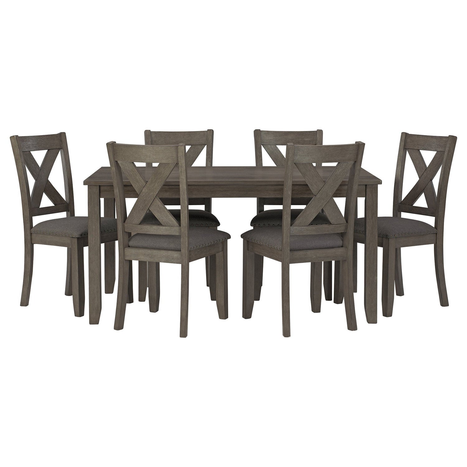 Caitbrook Dining Table and Chairs (Set of 7) Ash-D388-425