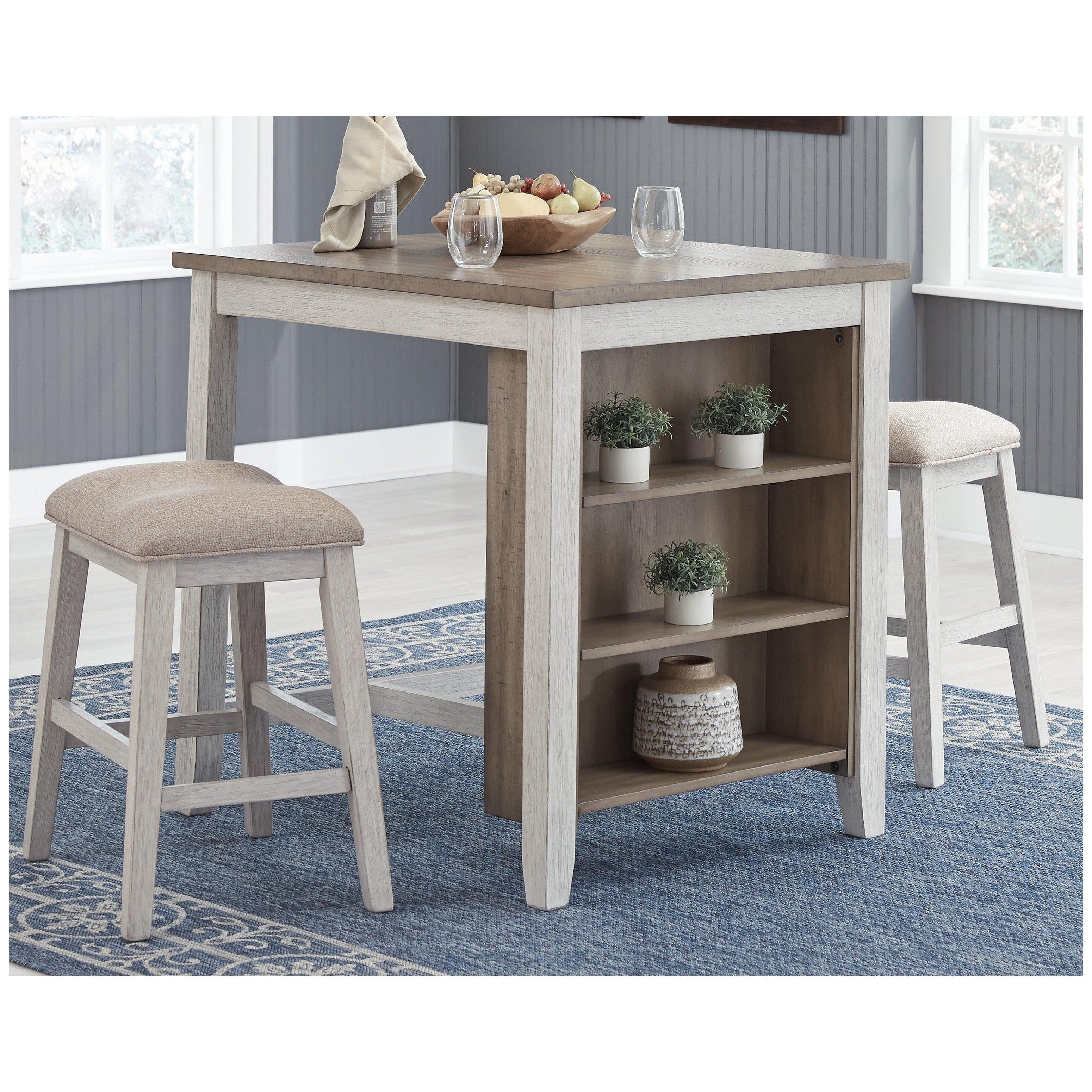 Skempton Counter Height Dining Table and Bar Stools (Set of 3) Ash-D394-113