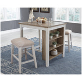 Skempton Counter Height Dining Table and Bar Stools (Set of 3) Ash-D394-113