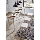 Skempton Counter Height Dining Table and Bar Stools (Set of 3) Ash-D394-223