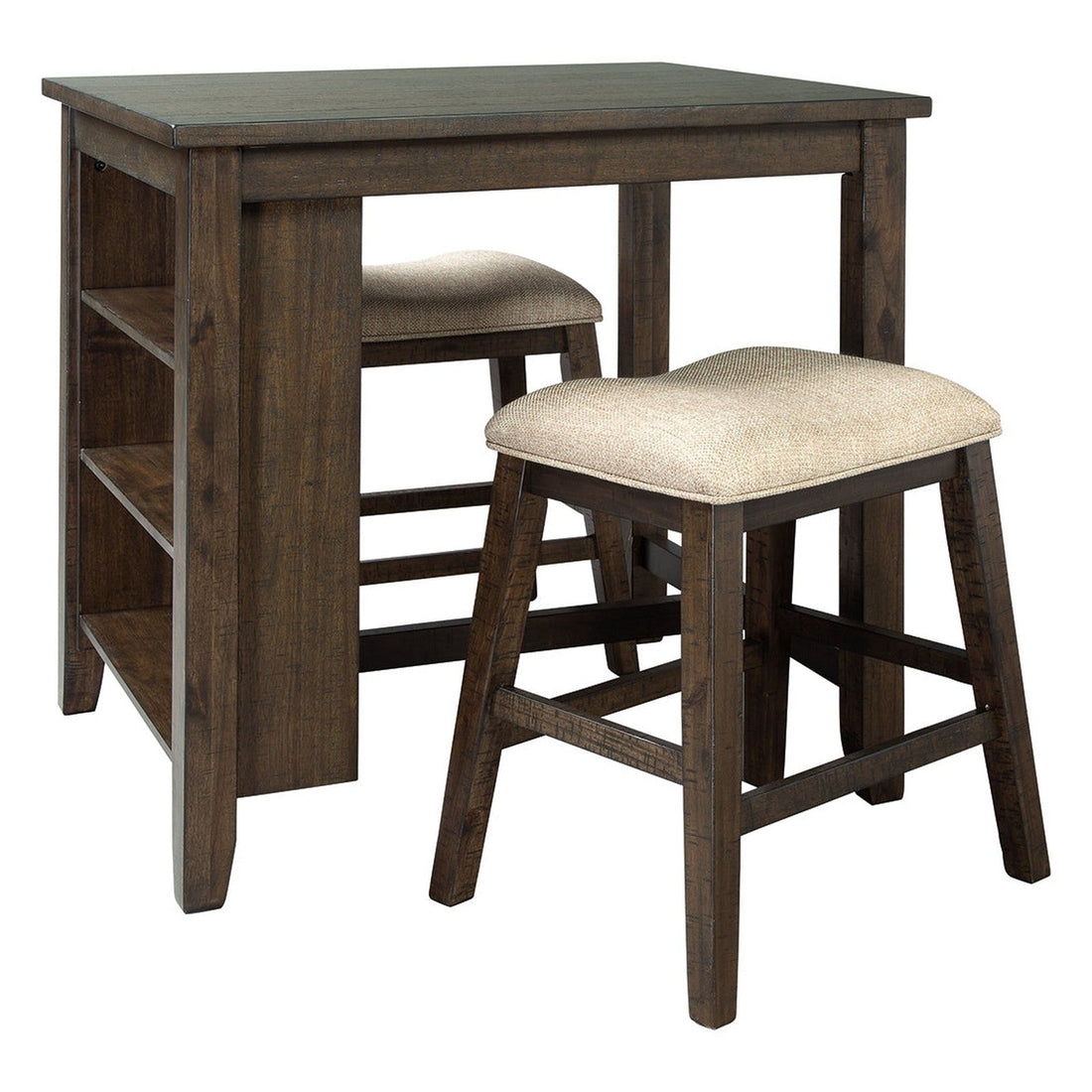 Rokane Counter Height Dining Table and Bar Stools (Set of 3) Ash-D397-113
