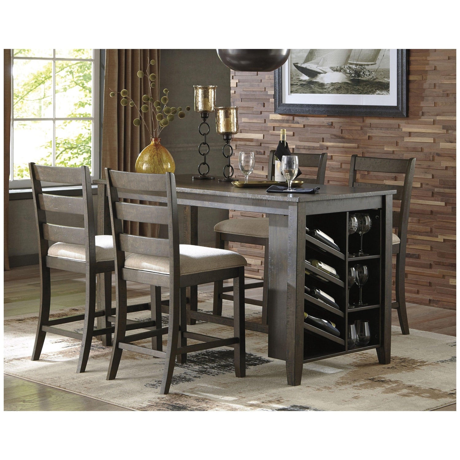 Rokane Counter Height Dining Table Ash-D397-32