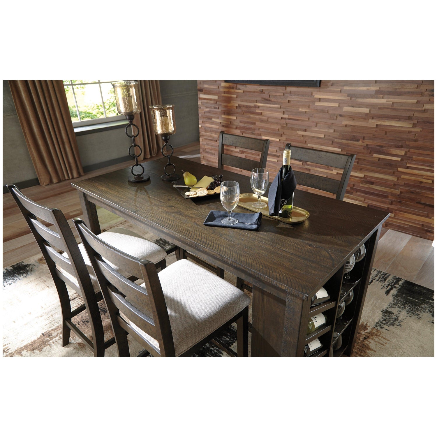 Rokane Counter Height Dining Table Ash-D397-32