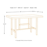 Kavara Counter Height Dining Table with 4 Barstools Ash-D469D1