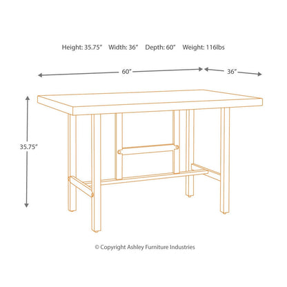 Kavara Counter Height Dining Table with 4 Barstools Ash-D469D1