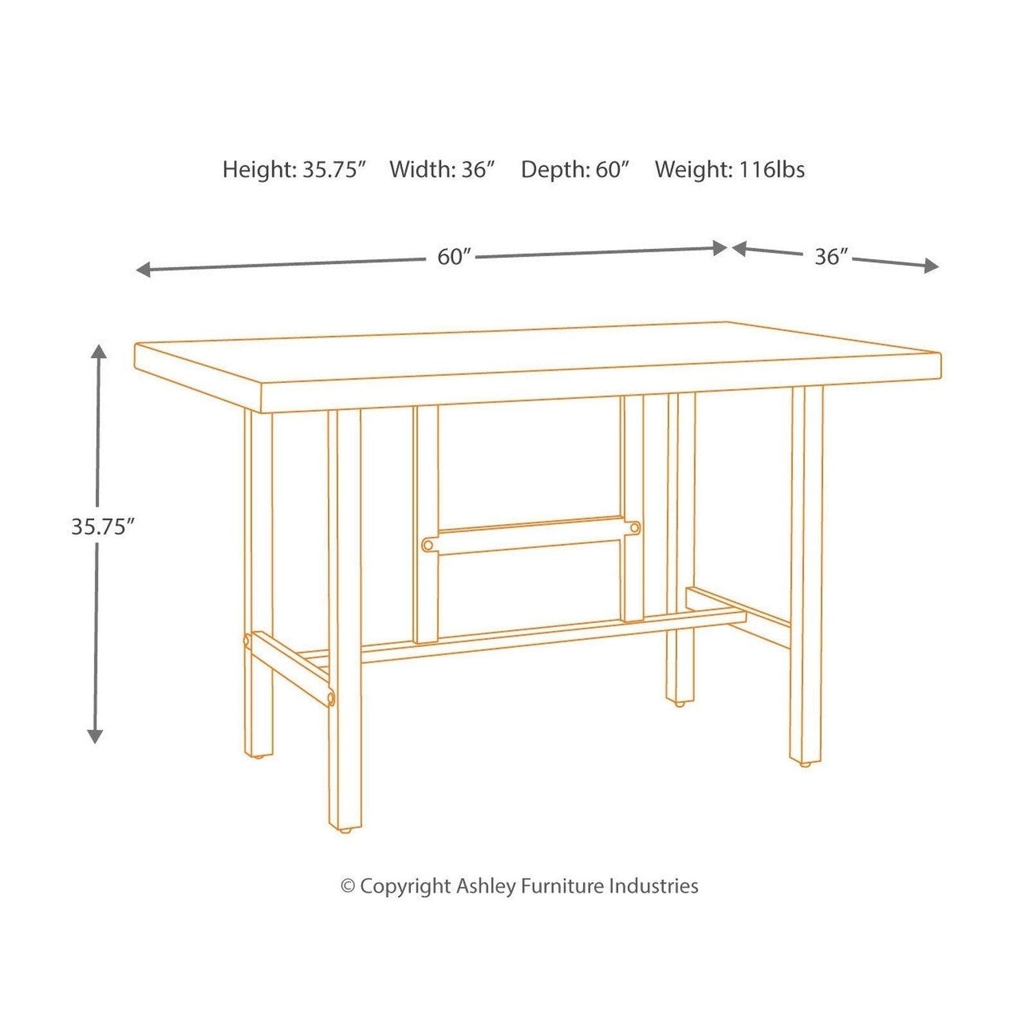 Kavara Counter Height Dining Table Ash-D469-13