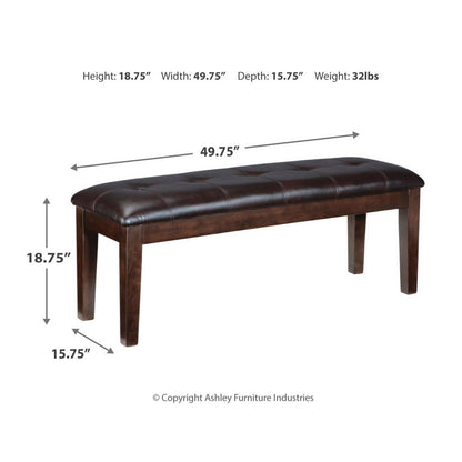 Haddigan Dining Table with 4 Chairs and Bench Ash-D596D2