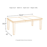 Haddigan Dining Table with 4 Chairs and Bench Ash-D596D2