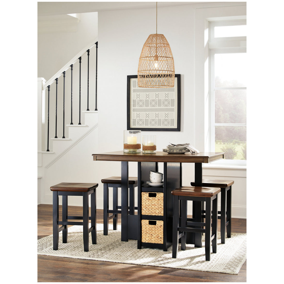 Dolingham Counter Height Dining Table and Bar Stools (Set of 5) Ash-D620-223