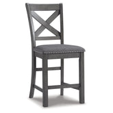 Myshanna Counter Height Dining Table and 6 Barstools Ash-D629D7